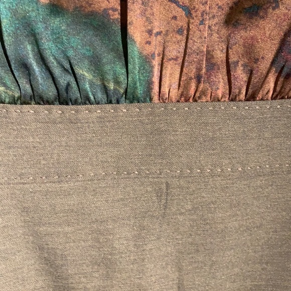 Elie Tahari Silk Wool Cotton Elastane Red Blue Olive Gray Floral Sheath Dress - Picture 3 of 15